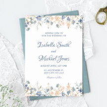 Rustikale Blütenhochzeit Boho Blue und Beige