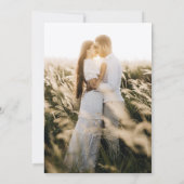 Rustikale Blütenhochzeit Boho Blue und Beige Einladung (Rückseite)