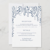 Rustikale Blütenhochzeit (Dusty Blue) Einladung (Rückseite)