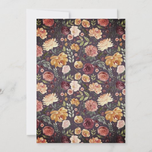 Rustikale Blütenhochzeit Einladung (Rückseite)