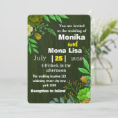 Rustikale Blütenhochzeit Einladung mit Holz (Stehend Vorderseite)