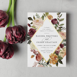 Rustikale Blütenhochzeit Folieneinladung