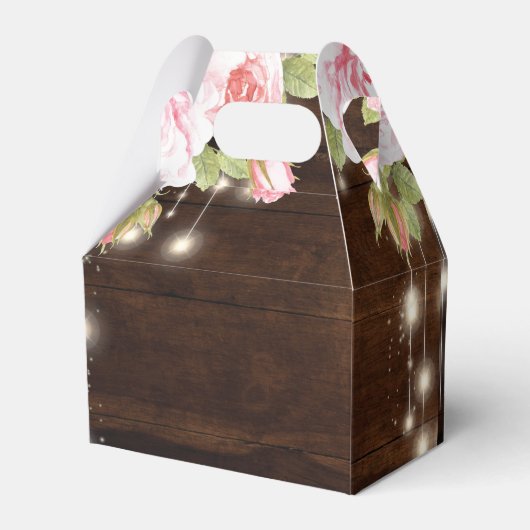 Rustikale Blütenhochzeit Geschenkschachtel (Rückseite)