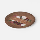 Rustikale Blütenhochzeit Pappteller (Schrägansicht)