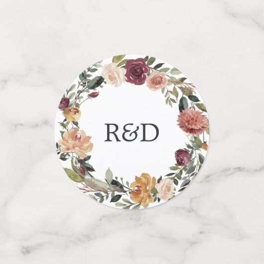 Rustikale Blütenhochzeit Personalisiert Konfetti (Klein Vorderseite)