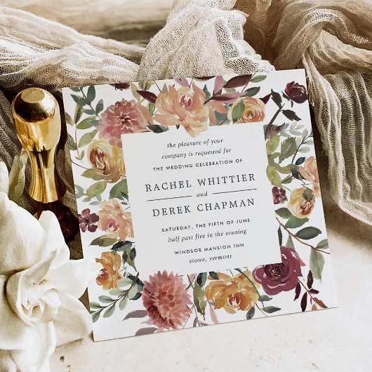 Rustikale Blütenhochzeit | Platz Einladung