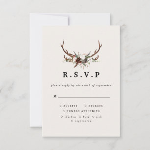 Rustikale Blütenhochzeit R.S.V.P RSVP Karte