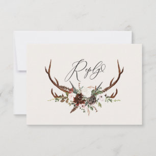 Rustikale Blütenhochzeit R.S.V.P RSVP Karte