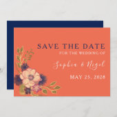 Rustikale Blütenhochzeit Save The Date (Vorne/Hinten)