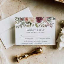 Rustikale Blütenkarte mit Wahlmöglichkeit