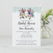 Rustikale Blütenkuh Schädel Brautdusche Einladung (Stehend Vorderseite)