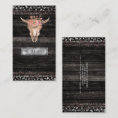Rustikale Blütenkuh Skull Boho Chic Glam Custom Visitenkarte (Vorne/Hinten)