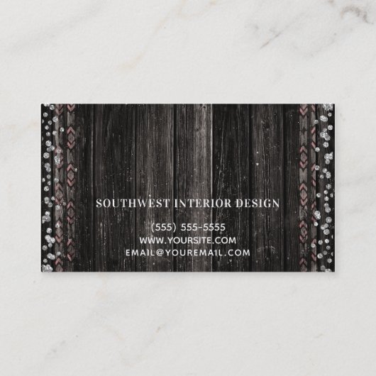 Rustikale Blütenkuh Skull Boho Chic Glam Custom Visitenkarte (Rückseite)