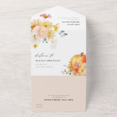 Rustikale Blütenorange All In One Einladung (Außenbereich)