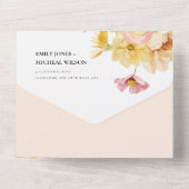 Rustikale Blütenorange All In One Einladung (Rückseite)