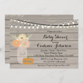 Rustikale Blütenorange Gelbjunge Babydusche laden  Einladung (Vorne/Hinten)