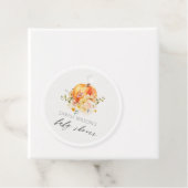 Rustikale Blütenorange Herbstpufferkindusche Geschenkanhänger (Beispiel)