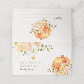 Rustikale Blütenorange Platzkarte (Außenseite Aufgefaltet)