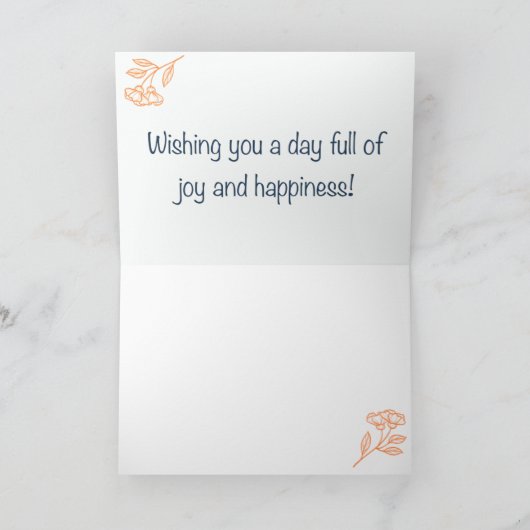 Rustikale Blütenorose Karte (Innenseite)