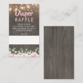 Rustikale Blütenpink-Babydusche Windelwanne Raffel Begleitkarte (Vorne/Hinten)