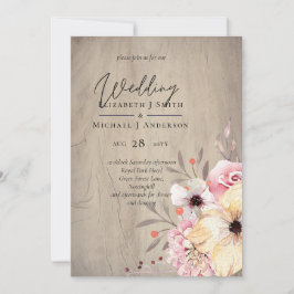 Rustikale Blütenpink-Blütenhochzeit