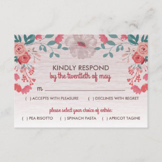 Rustikale Blütenpracht 8,9 cm x 12,7 cm RSVP-Antwo RSVP Karte