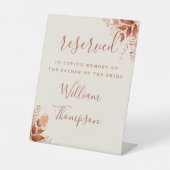 Rustikale Blütenpracht reserviert für Vatermütterl Sockelschild (Vorderseite)