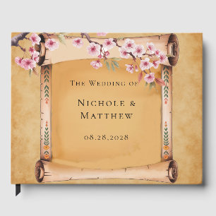 Rustikale Blütenrolle Cherry Blossom Hochzeit Gästebuch