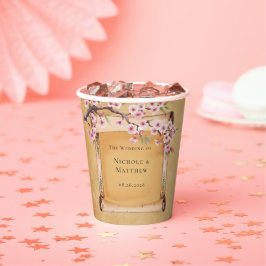 Rustikale Blütenrolle Cherry Blossom Hochzeit Pappbecher
