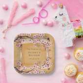 Rustikale Blütenrolle Cherry Blossom Hochzeit Pappteller (Party)