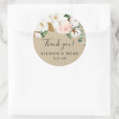 Rustikale Blütenröte Rosa Magnolia Gefallen Runder Aufkleber (Tasche)