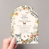 Rustikale Blütenschmetterlingsweibchen Neutrale Ba Acryleinladungen (Insitu (Handheld))