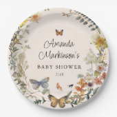 Rustikale Blütenschmetterlingsweibchen Neutrale Ba Pappteller (Vorderseite)