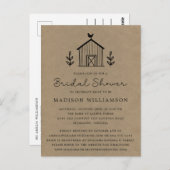 Rustikale Blütenstaude Kraft Brautdusche Einladung Postkarte (Vorne/Hinten)