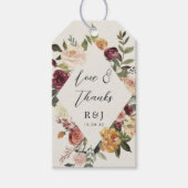 Rustikale blutfarbene Gastgeschenk Hochzeit Geschenkanhänger (Vorderseite)