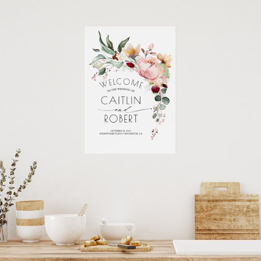 Rustikale blutüberzogene Blume Hochzeit im Herbst Poster (Küche)