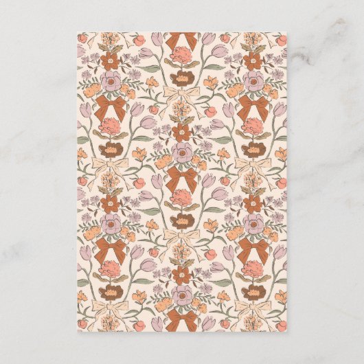 Rustikale Bögen und Blüten - Hochzeitsdetails Begleitkarte (Rückseite)