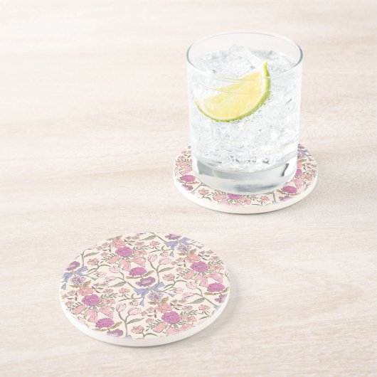 Rustikale Bogen und Blüten rosa Getränkeuntersetzer (Seite)