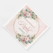 Rustikale Bohemian Hellrosa Blumen Brautparty Serviette (Ecke)