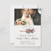 Rustikale Bohemisch Arrow Rose Hochzeitsankündigun Einladung (Vorderseite)