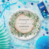 Rustikale Bohemisch Gartengrüne Botanische Hochzei Pappteller (Party)