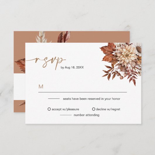 Rustikale Bohemisch Terracotta Herbst UAWG Einladung (Vorne/Hinten)