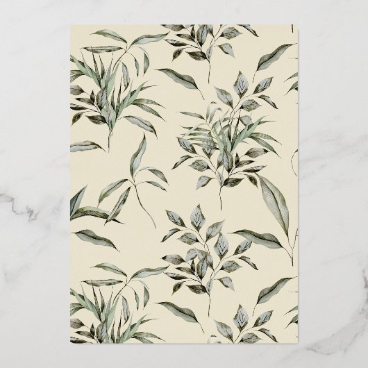 Rustikale Bohemische Aquarellbilder Folieneinladung (Rückseite)