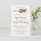 Rustikale Bohemische Arrow Bridal Dusche Einladung (Stehend Vorderseite)