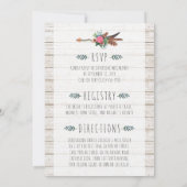 Rustikale Bohemische Arrow Bridal Dusche Einladung (Rückseite)