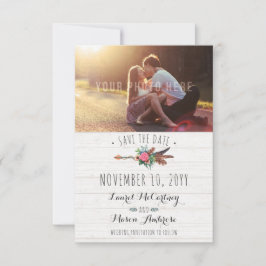 Rustikale Bohemische Arrow-Hochzeit speichert das  Save The Date