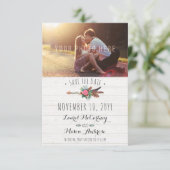 Rustikale Bohemische Arrow-Hochzeit speichert das  Save The Date (Stehend Vorderseite)
