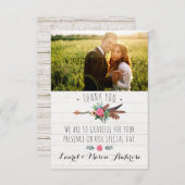 Rustikale Bohemische Arrow-Hochzeit Vielen Dank Dankeskarte (Vorne/Hinten)