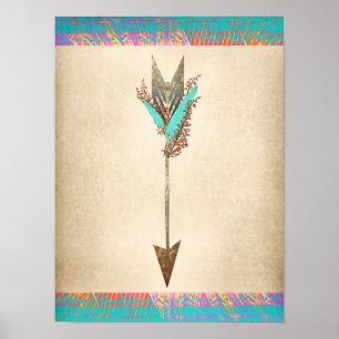 Rustikale Bohemische Arrow Poster