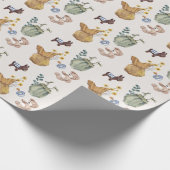 Rustikale Bohemische Babykleidung Geschlecht neutr Geschenkpapier (Ecke)